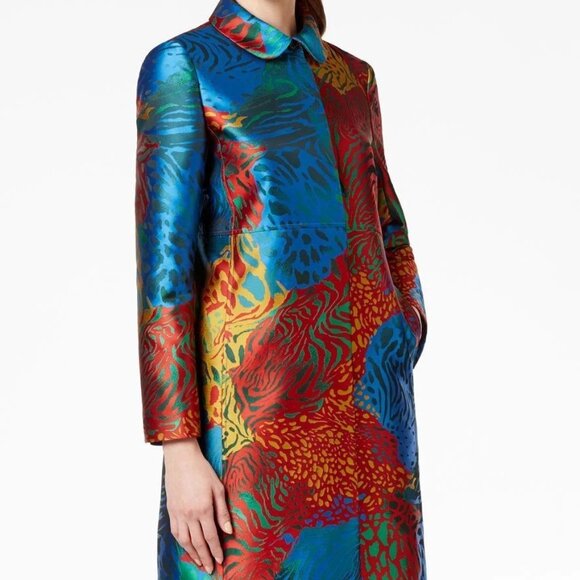 Anne Klein Multicolor Jacquard Full Snap Closure Jacket - Size 6 - Picture 3 of 9